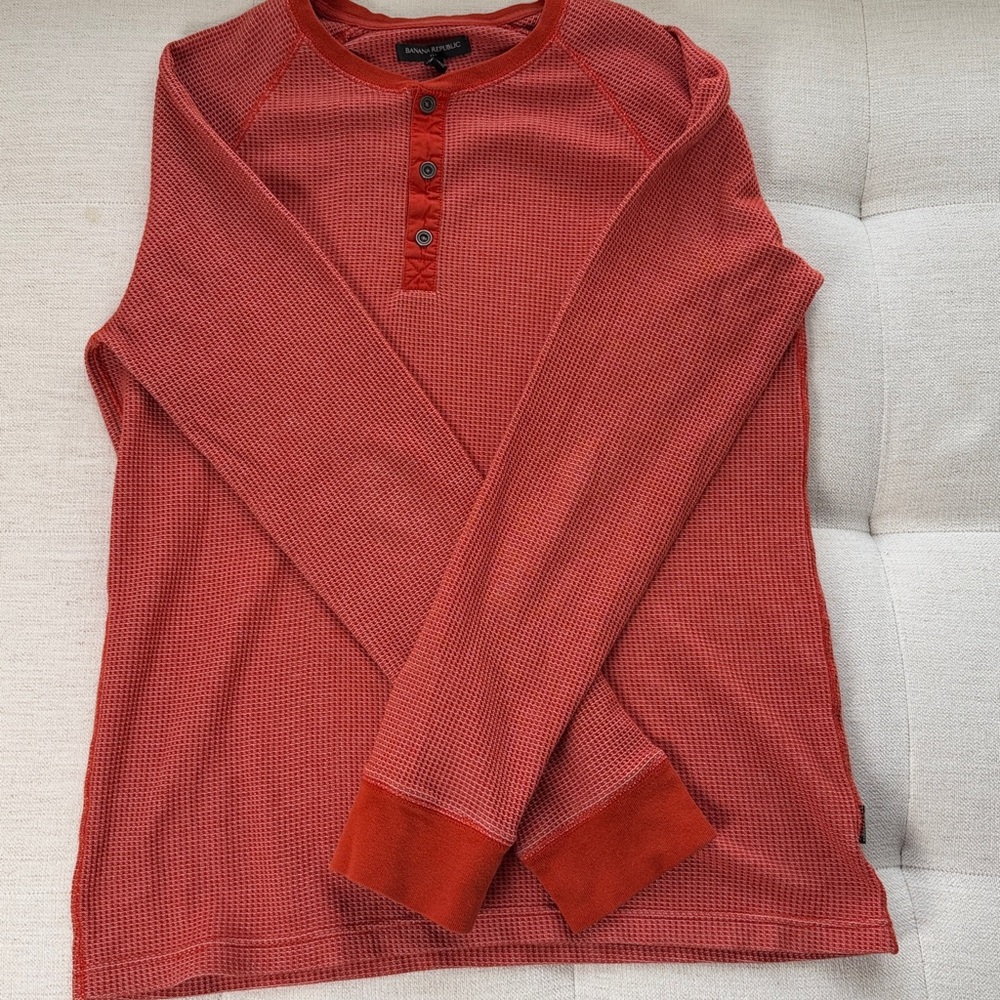 Banana Republic Men’s Orange Henley Shirt